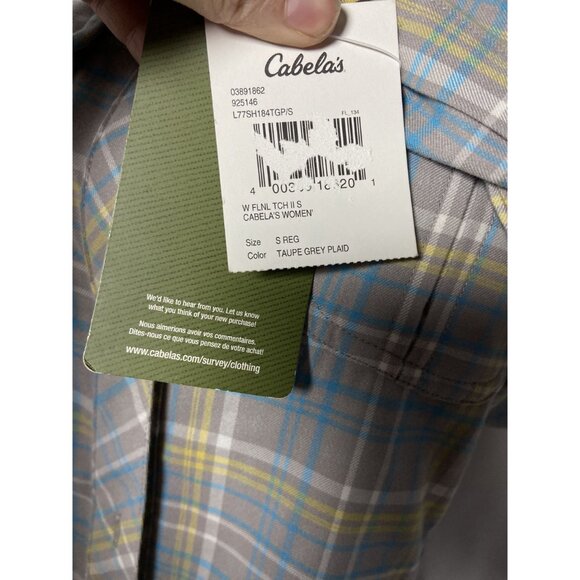 Cabelas Women's Plaid Button-Up Long-Sleeve Shirt Small NWT - Picture 11 of 13